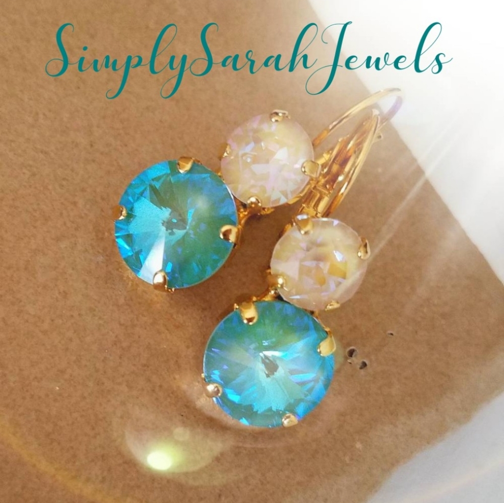 Austrian Crystal Earrings in Gold